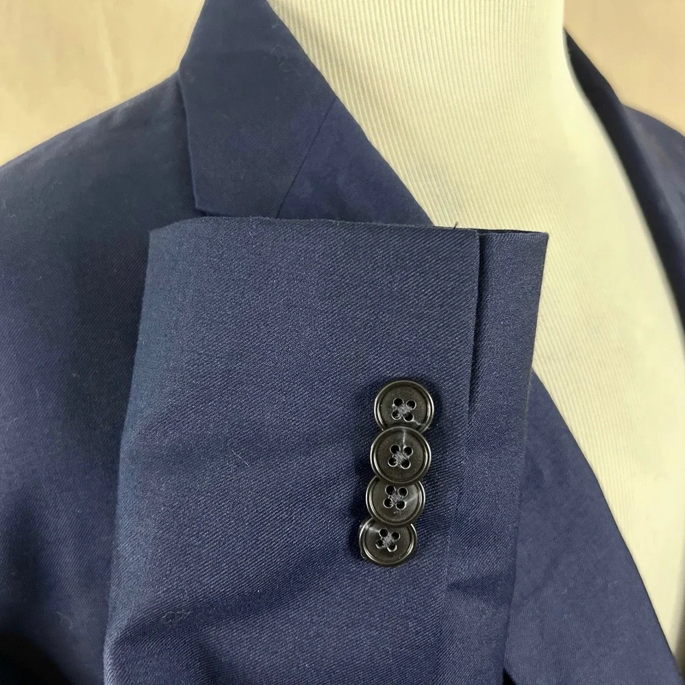 Joseph Abboud 58L Sport Coat 100% Wool Blue Two Button Lined Double Vented
